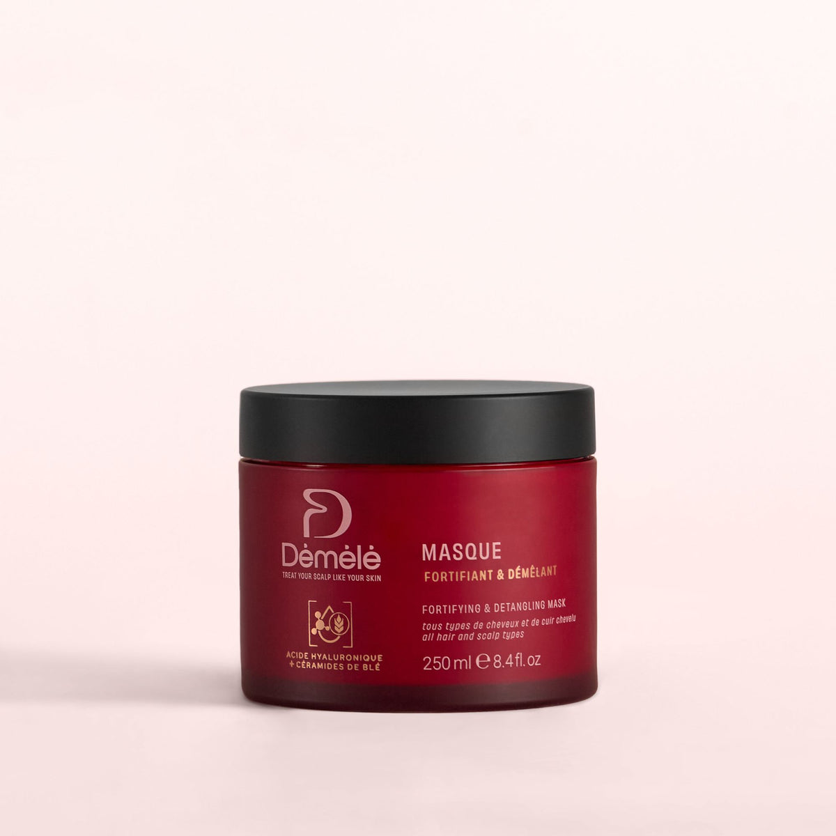 Masque fortifiant et démêlant Démélé, soin capillaire inspiré du skincare pour renforcer la fibre et faciliter le démêlage