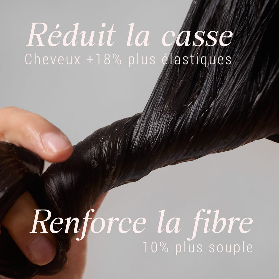Fibre renforcée pour la routine Hydratation Confort Démélé, image montrant la texture et la structure du produit.
