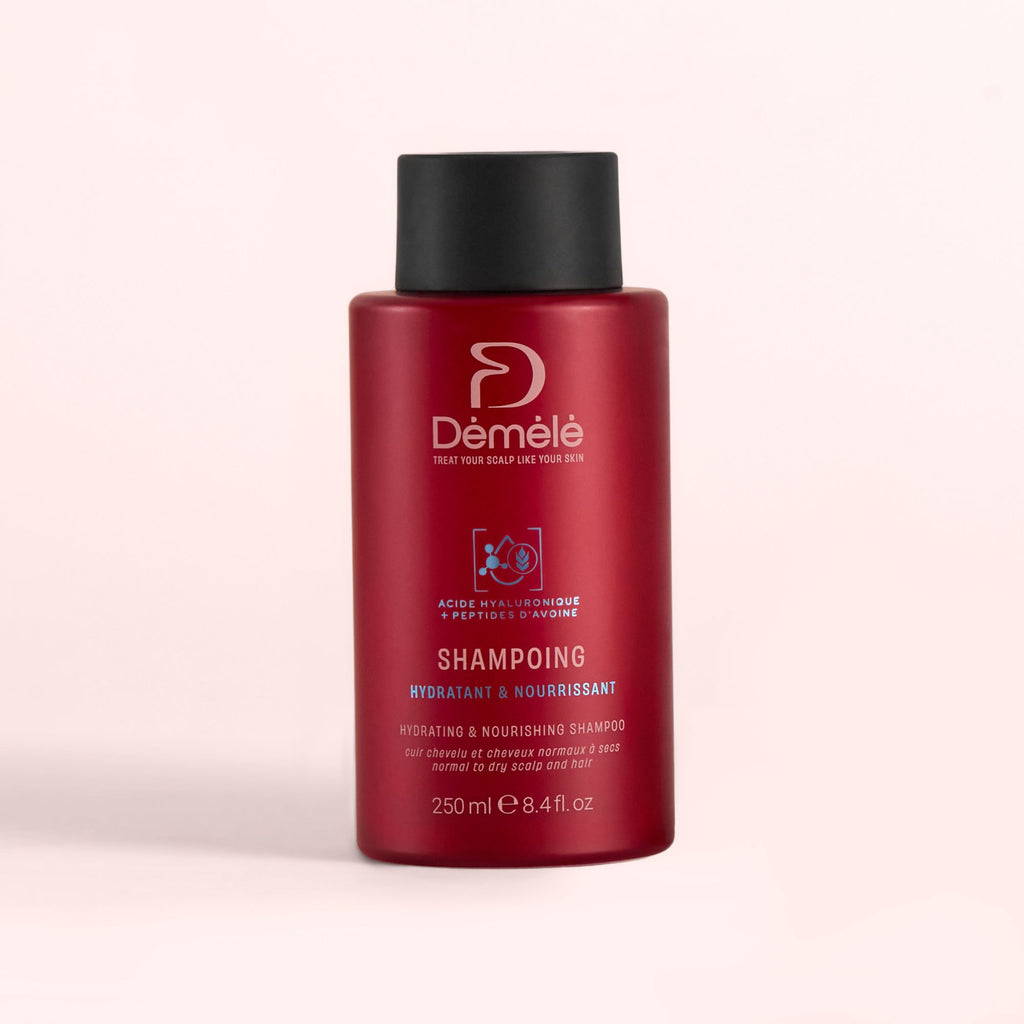 Shampoing hydratant et nourrissant Démélé, soin du cuir chevelu sec respectueux du microbiome